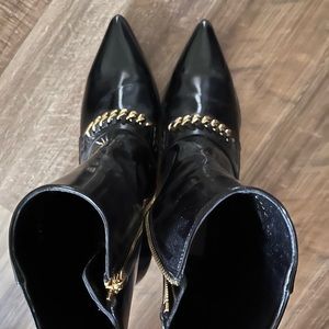 Stella McCartney Patent Leather Chain-Link Boot